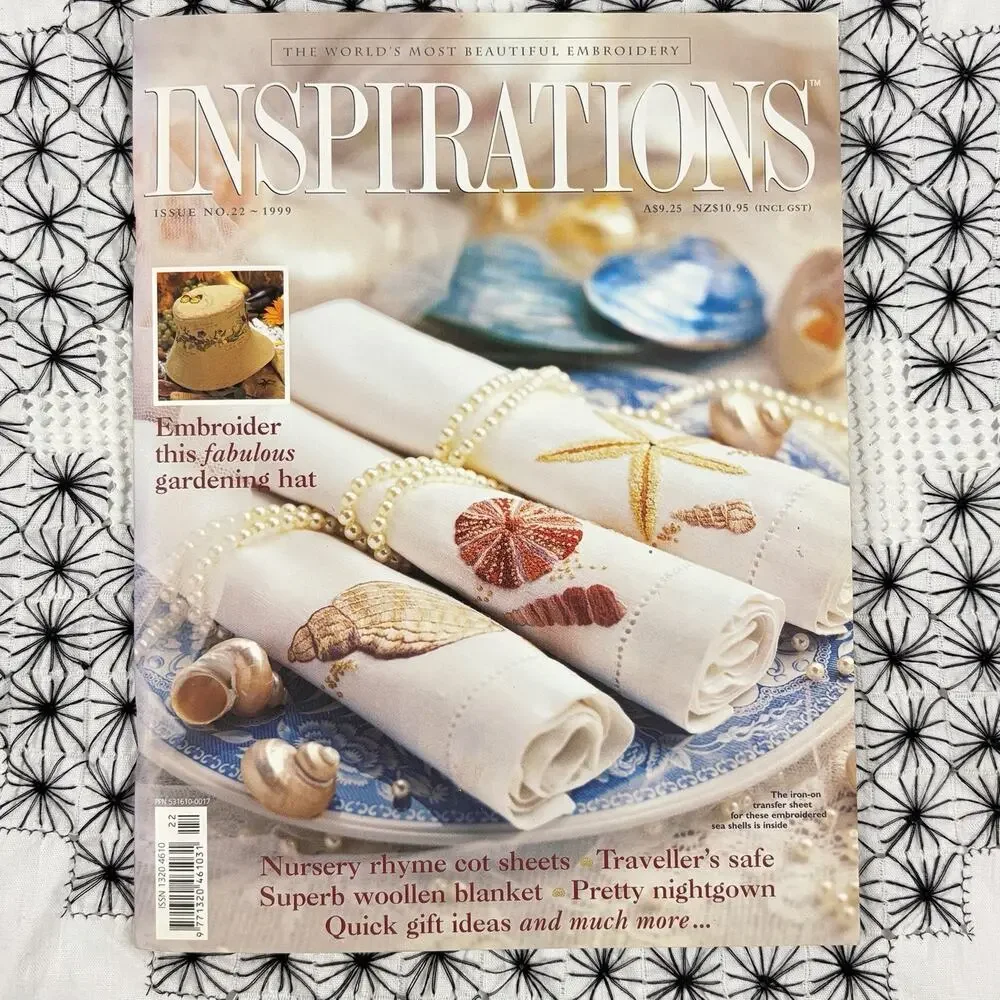 Inspirations Embroidery Magazine 1999 Issue 22 Floral Cottage Seashell Nursery